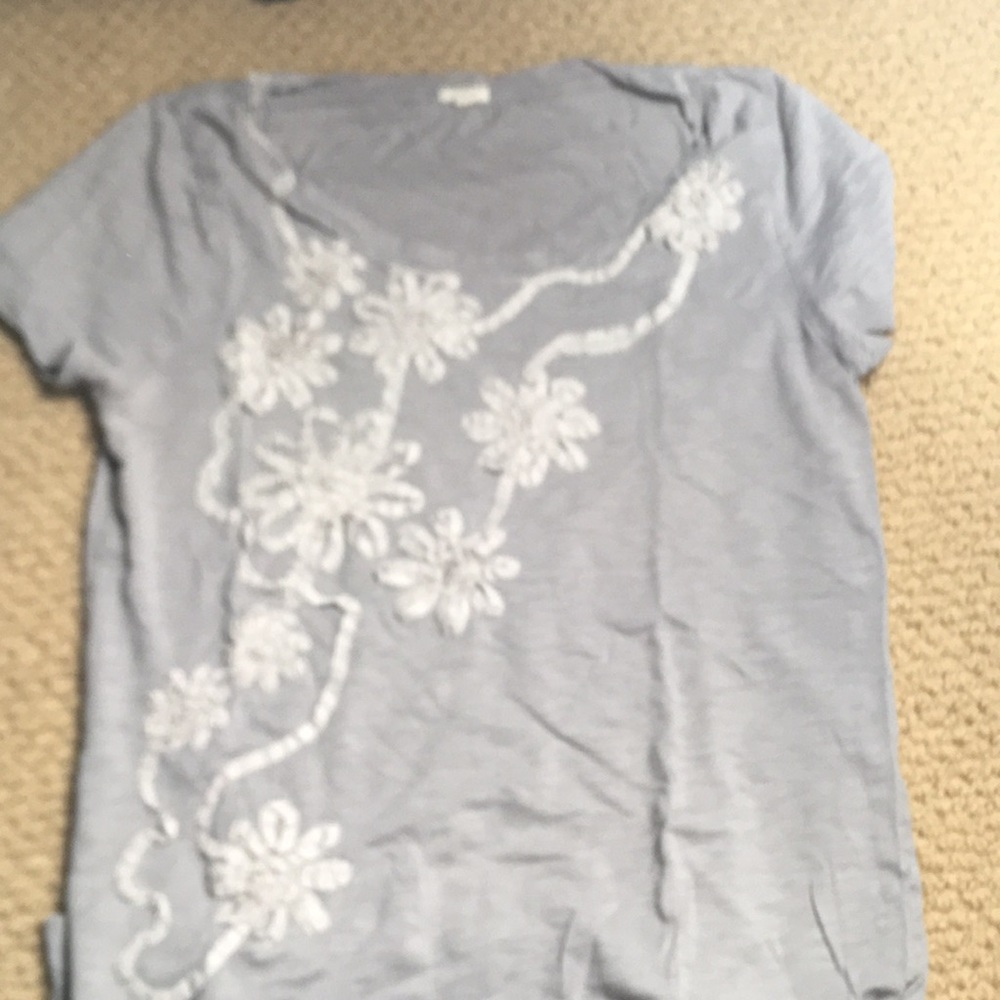 Jcrew T-shirt XS gray embellished